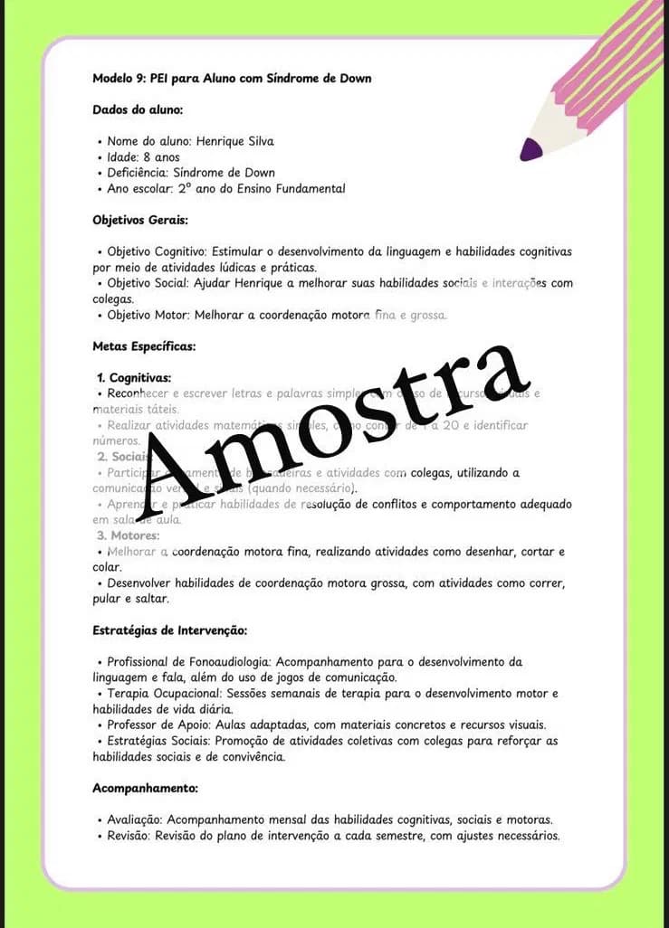 Amostra de modelo de PEI 2.